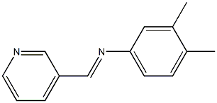 N-(3,4-dimethylphenyl)-N-[(E)-3-pyridinylmethylidene]amine Struktur