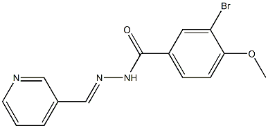 3-bromo-4-methoxy-N'-[(E)-3-pyridinylmethylidene]benzohydrazide Struktur