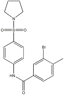 3-bromo-4-methyl-N-[4-(1-pyrrolidinylsulfonyl)phenyl]benzamide Struktur