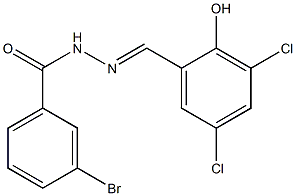 3-bromo-N'-[(E)-(3,5-dichloro-2-hydroxyphenyl)methylidene]benzohydrazide Struktur