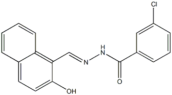 3-chloro-N'-[(E)-(2-hydroxy-1-naphthyl)methylidene]benzohydrazide Struktur