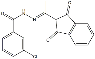 3-chloro-N'-[(E)-1-(1,3-dioxo-2,3-dihydro-1H-inden-2-yl)ethylidene]benzohydrazide Struktur