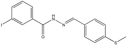 3-iodo-N'-{(E)-[4-(methylsulfanyl)phenyl]methylidene}benzohydrazide Struktur