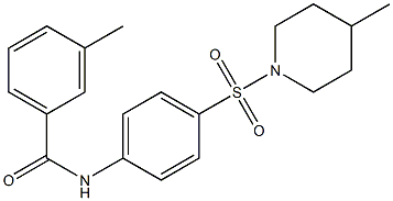 3-methyl-N-{4-[(4-methyl-1-piperidinyl)sulfonyl]phenyl}benzamide Struktur