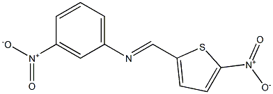 N-(3-nitrophenyl)-N-[(E)-(5-nitro-2-thienyl)methylidene]amine Struktur