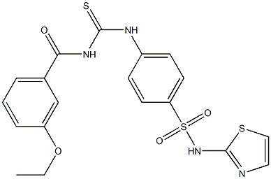 4-({[(3-ethoxybenzoyl)amino]carbothioyl}amino)-N-(1,3-thiazol-2-yl)benzenesulfonamide Struktur