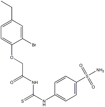 4-[({[2-(2-bromo-4-ethylphenoxy)acetyl]amino}carbothioyl)amino]benzenesulfonamide Struktur