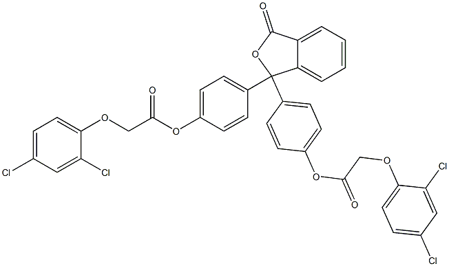 4-[1-(4-{[2-(2,4-dichlorophenoxy)acetyl]oxy}phenyl)-3-oxo-1,3-dihydro-2-benzofuran-1-yl]phenyl 2-(2,4-dichlorophenoxy)acetate Struktur