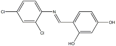 4-{[(2,4-dichlorophenyl)imino]methyl}-1,3-benzenediol Struktur