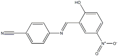 4-{[(E)-(2-hydroxy-5-nitrophenyl)methylidene]amino}benzonitrile Struktur