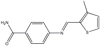 4-{[(E)-(3-methyl-2-thienyl)methylidene]amino}benzamide Struktur