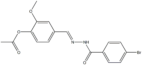 4-{[(E)-2-(4-bromobenzoyl)hydrazono]methyl}-2-methoxyphenyl acetate Struktur