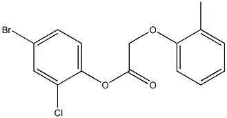 4-bromo-2-chlorophenyl 2-(2-methylphenoxy)acetate Struktur