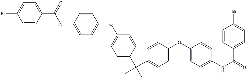 4-bromo-N-(4-{4-[1-(4-{4-[(4-bromobenzoyl)amino]phenoxy}phenyl)-1-methylethyl]phenoxy}phenyl)benzamide Struktur