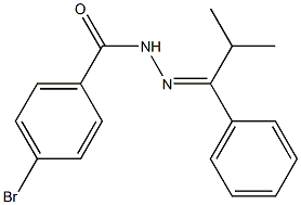 4-bromo-N'-[(E)-2-methyl-1-phenylpropylidene]benzohydrazide Struktur