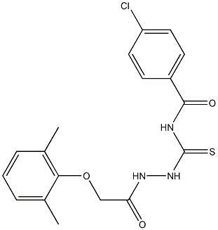 4-chloro-N-({2-[2-(2,6-dimethylphenoxy)acetyl]hydrazino}carbothioyl)benzamide Struktur