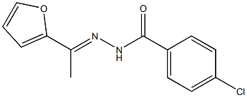 4-chloro-N'-[(E)-1-(2-furyl)ethylidene]benzohydrazide Struktur