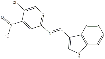 N-(4-chloro-3-nitrophenyl)-N-[(E)-1H-indol-3-ylmethylidene]amine Struktur