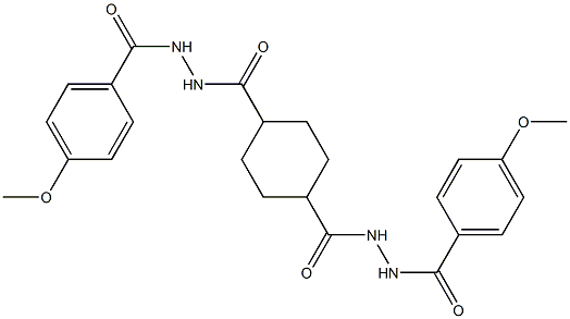 4-methoxy-N'-[(4-{[2-(4-methoxybenzoyl)hydrazino]carbonyl}cyclohexyl)carbonyl]benzohydrazide Struktur