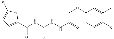 5-bromo-N-({2-[2-(4-chloro-3-methylphenoxy)acetyl]hydrazino}carbothioyl)-2-furamide Struktur