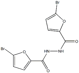 5-bromo-N'-(5-bromo-2-furoyl)-2-furohydrazide Struktur