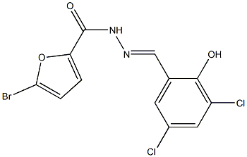 5-bromo-N'-[(E)-(3,5-dichloro-2-hydroxyphenyl)methylidene]-2-furohydrazide Struktur