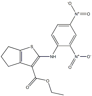 ethyl 2-(2,4-dinitroanilino)-5,6-dihydro-4H-cyclopenta[b]thiophene-3-carboxylate Struktur