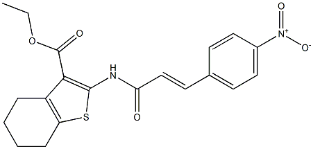 ethyl 2-{[(E)-3-(4-nitrophenyl)-2-propenoyl]amino}-4,5,6,7-tetrahydro-1-benzothiophene-3-carboxylate Struktur