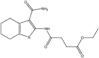 ethyl 4-{[3-(aminocarbonyl)-4,5,6,7-tetrahydro-1-benzothiophen-2-yl]amino}-4-oxobutanoate Struktur