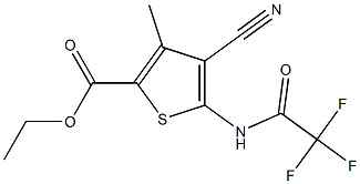 ethyl 4-cyano-3-methyl-5-[(2,2,2-trifluoroacetyl)amino]-2-thiophenecarboxylate Struktur