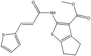 methyl 2-{[(E)-3-(2-thienyl)-2-propenoyl]amino}-5,6-dihydro-4H-cyclopenta[b]thiophene-3-carboxylate Struktur