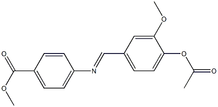 methyl 4-({(E)-[4-(acetyloxy)-3-methoxyphenyl]methylidene}amino)benzoate Struktur