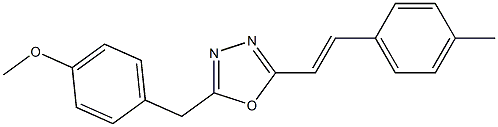 2-(4-methoxybenzyl)-5-[(E)-2-(4-methylphenyl)ethenyl]-1,3,4-oxadiazole Struktur