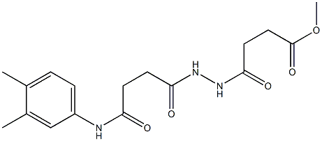 methyl 4-{2-[4-(3,4-dimethylanilino)-4-oxobutanoyl]hydrazino}-4-oxobutanoate Struktur