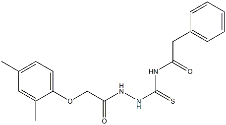 N-({2-[2-(2,4-dimethylphenoxy)acetyl]hydrazino}carbothioyl)-2-phenylacetamide Struktur