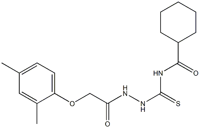 N-({2-[2-(2,4-dimethylphenoxy)acetyl]hydrazino}carbothioyl)cyclohexanecarboxamide Struktur