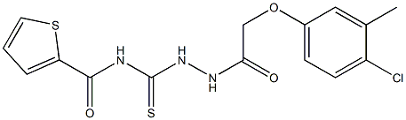 N-({2-[2-(4-chloro-3-methylphenoxy)acetyl]hydrazino}carbothioyl)-2-thiophenecarboxamide Struktur