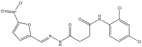 N-(2,4-dichlorophenyl)-4-{2-[(E)-(5-nitro-2-furyl)methylidene]hydrazino}-4-oxobutanamide Struktur