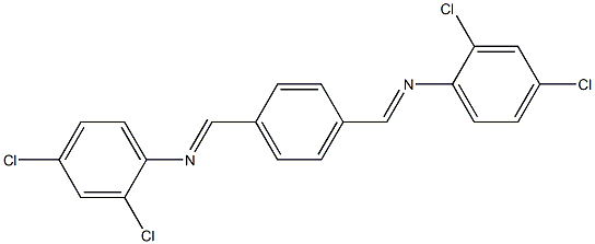 2,4-dichloro-N-[(E)-(4-{[(2,4-dichlorophenyl)imino]methyl}phenyl)methylidene]aniline Struktur