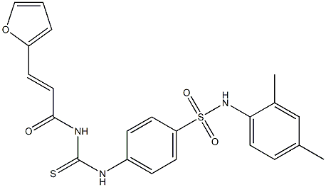 N-(2,4-dimethylphenyl)-4-[({[(E)-3-(2-furyl)-2-propenoyl]amino}carbothioyl)amino]benzenesulfonamide Struktur