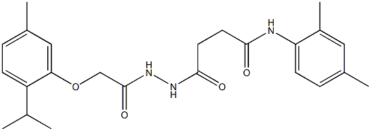 N-(2,4-dimethylphenyl)-4-{2-[2-(2-isopropyl-5-methylphenoxy)acetyl]hydrazino}-4-oxobutanamide Struktur