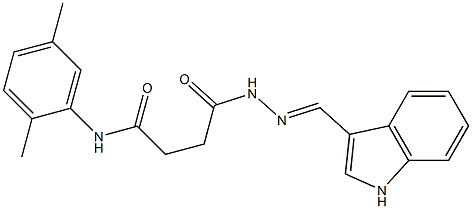 N-(2,5-dimethylphenyl)-4-{2-[(E)-1H-indol-3-ylmethylidene]hydrazino}-4-oxobutanamide Struktur