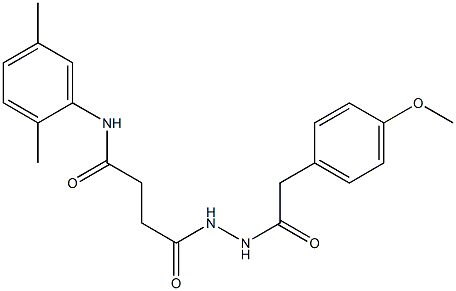 N-(2,5-dimethylphenyl)-4-{2-[2-(4-methoxyphenyl)acetyl]hydrazino}-4-oxobutanamide Struktur