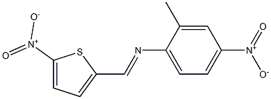 2-methyl-4-nitro-N-[(E)-(5-nitro-2-thienyl)methylidene]aniline Struktur