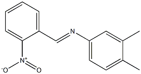 3,4-dimethyl-N-[(E)-(2-nitrophenyl)methylidene]aniline Struktur