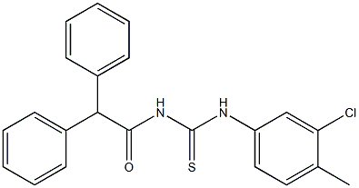 N-(3-chloro-4-methylphenyl)-N'-(2,2-diphenylacetyl)thiourea Struktur