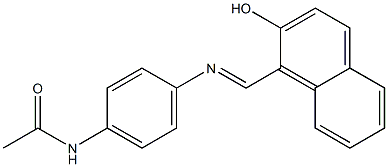 N-(4-{[(E)-(2-hydroxy-1-naphthyl)methylidene]amino}phenyl)acetamide Struktur