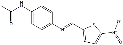 N-(4-{[(E)-(5-nitro-2-thienyl)methylidene]amino}phenyl)acetamide Struktur