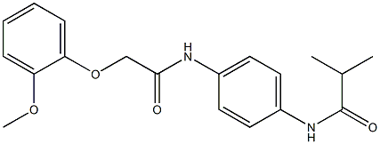 N-(4-{[2-(2-methoxyphenoxy)acetyl]amino}phenyl)-2-methylpropanamide Struktur