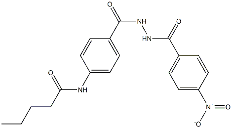 N-(4-{[2-(4-nitrobenzoyl)hydrazino]carbonyl}phenyl)pentanamide Struktur